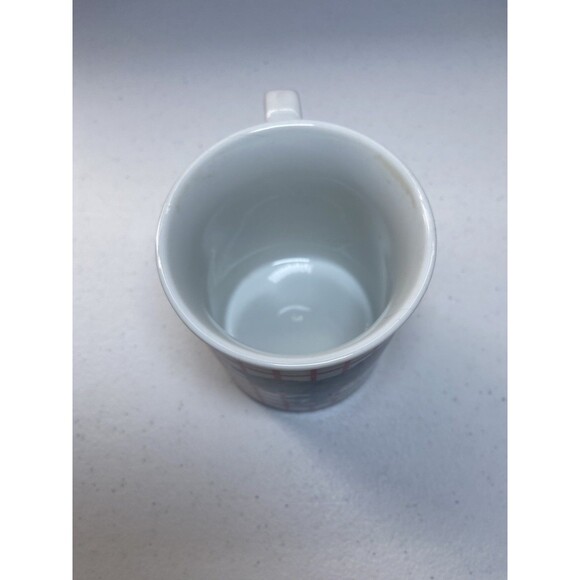 CURZON Cat Kitty Tabby Tuxedo Coffee Tea Mug Red Grid Vintage Japan - Picture 9 of 16